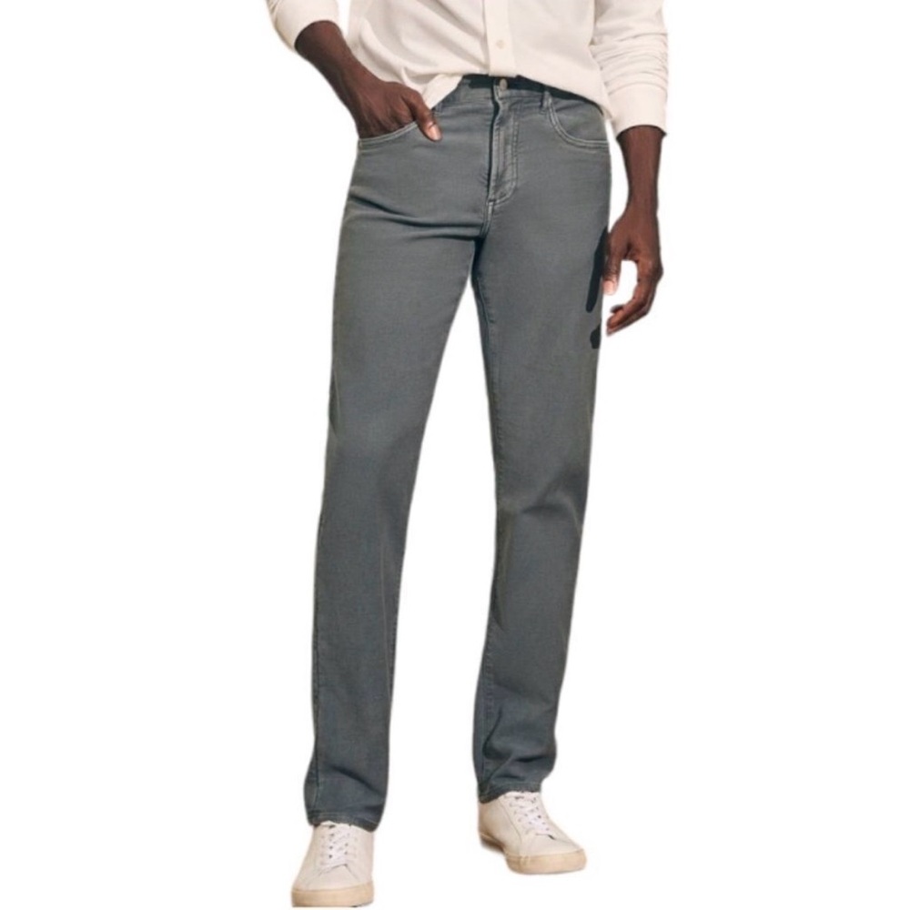 Faherty Men’s Gray‎ Slim Straight Stretch Jeans Size 40 Soft Denim